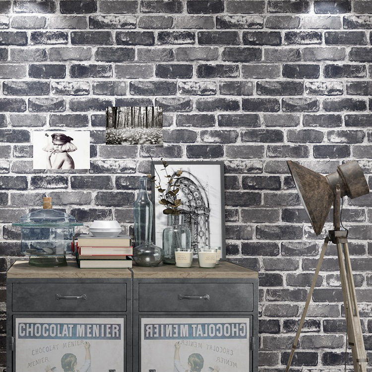 Manufacturers wholesale non - self - adhesive retro 3d stereoscopic imitation brick brick wallpaper PVC engineering culture stone wallpaper Specification drawing