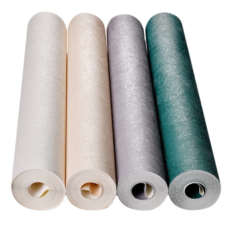 Nordic style pure pigment color green gray wallpaper household modern simple living room bedroom peacock green wallpaper Item Picture