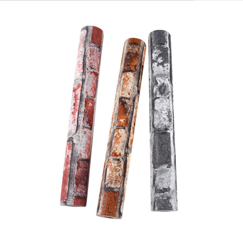 Retro 3D cement brick pattern imitation brick black brick red brick wallpaper restaurant Hot pot restaurant bar industrial style wallpaper waterproof Item Picture
