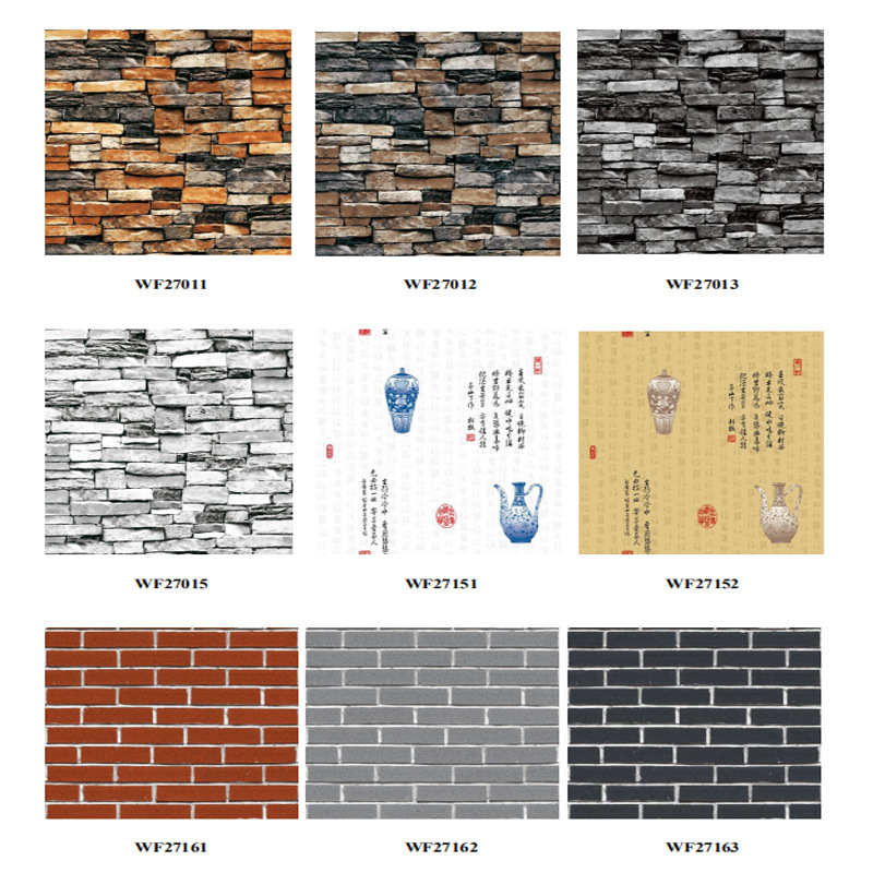 Foreign trade manufacturers wholesale European retro 3D pattern PVC wallpaper bedroom living room hotel color wallpaper Specification drawing