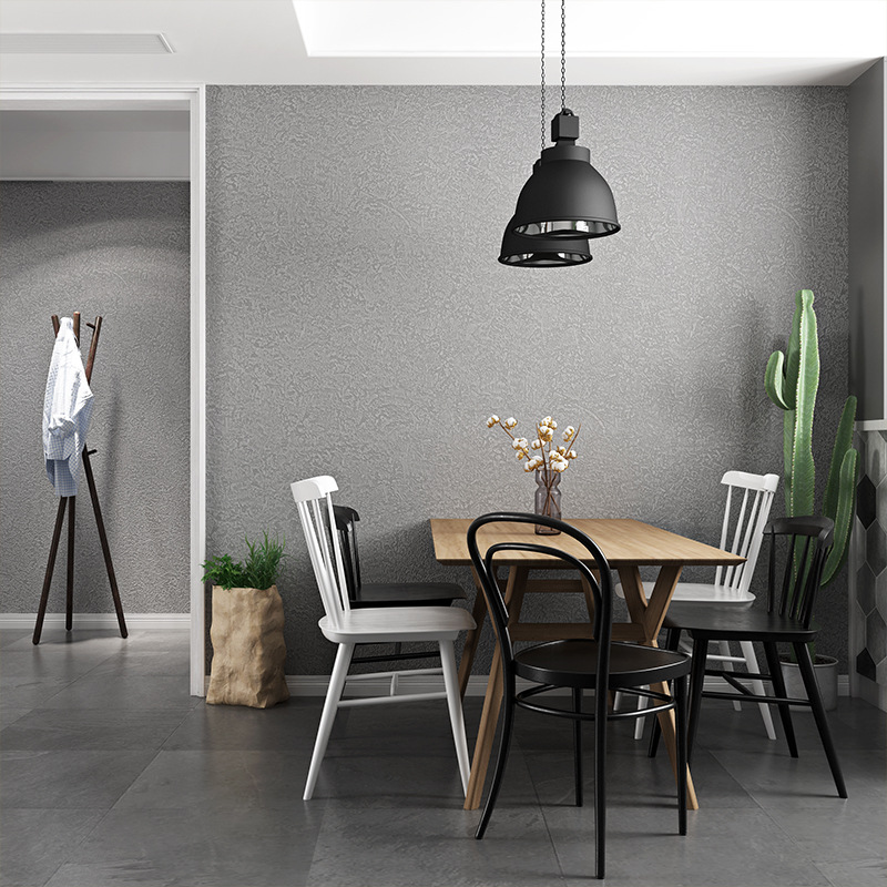 Nordic style pure pigment color green gray wallpaper household modern simple living room bedroom peacock green wallpaper details Picture