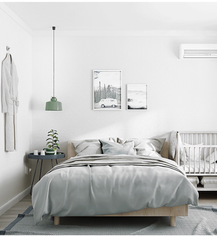 Simple Nordic 3d imitation diatom mud pure pigment color particle wallpaper clothing shop bedroom pure white wallpaper details Picture