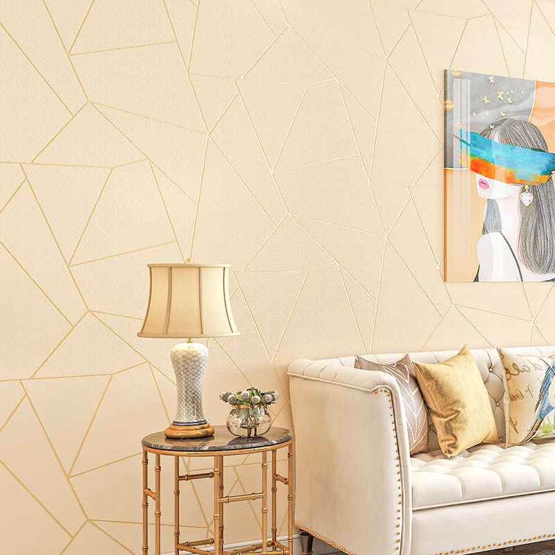 Simple personality stereoscopic 3d striped non-woven wallpaper curved diamond sofa background wall hotel bedroom wallpaper Specification drawing