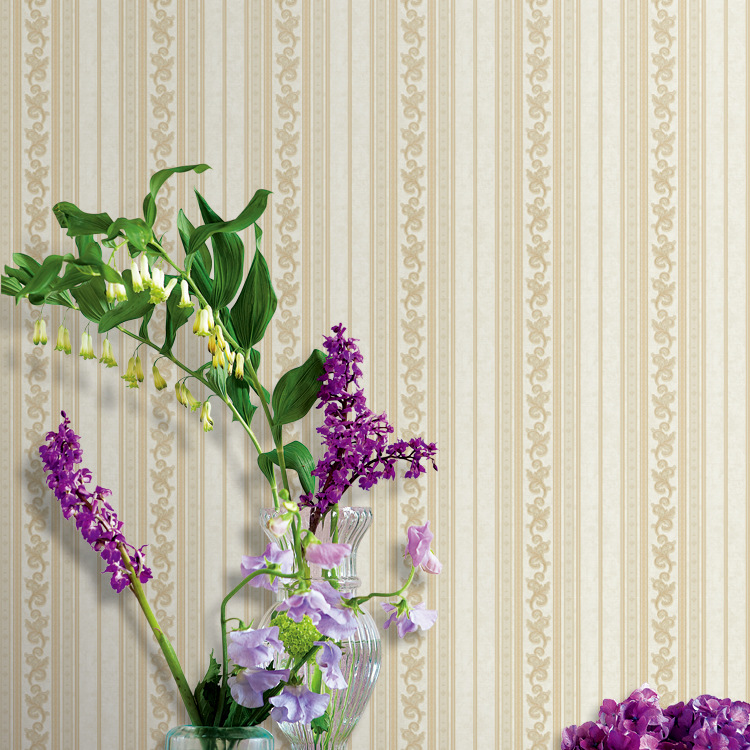 Retro simple European 3d vertical stripe wallpaper hotel hotel corridor office project decoration PVC wallpaper Application Scenario