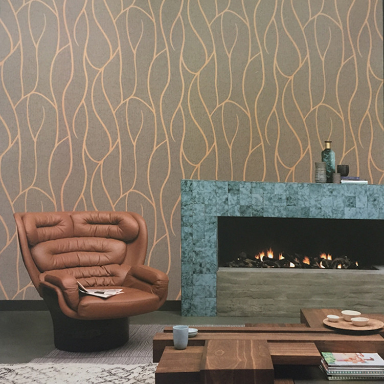 Modern simple vertical stripe wallpaper fashion 3D three-dimensional non-woven living room bedroom TV background film wall paper Specification drawing