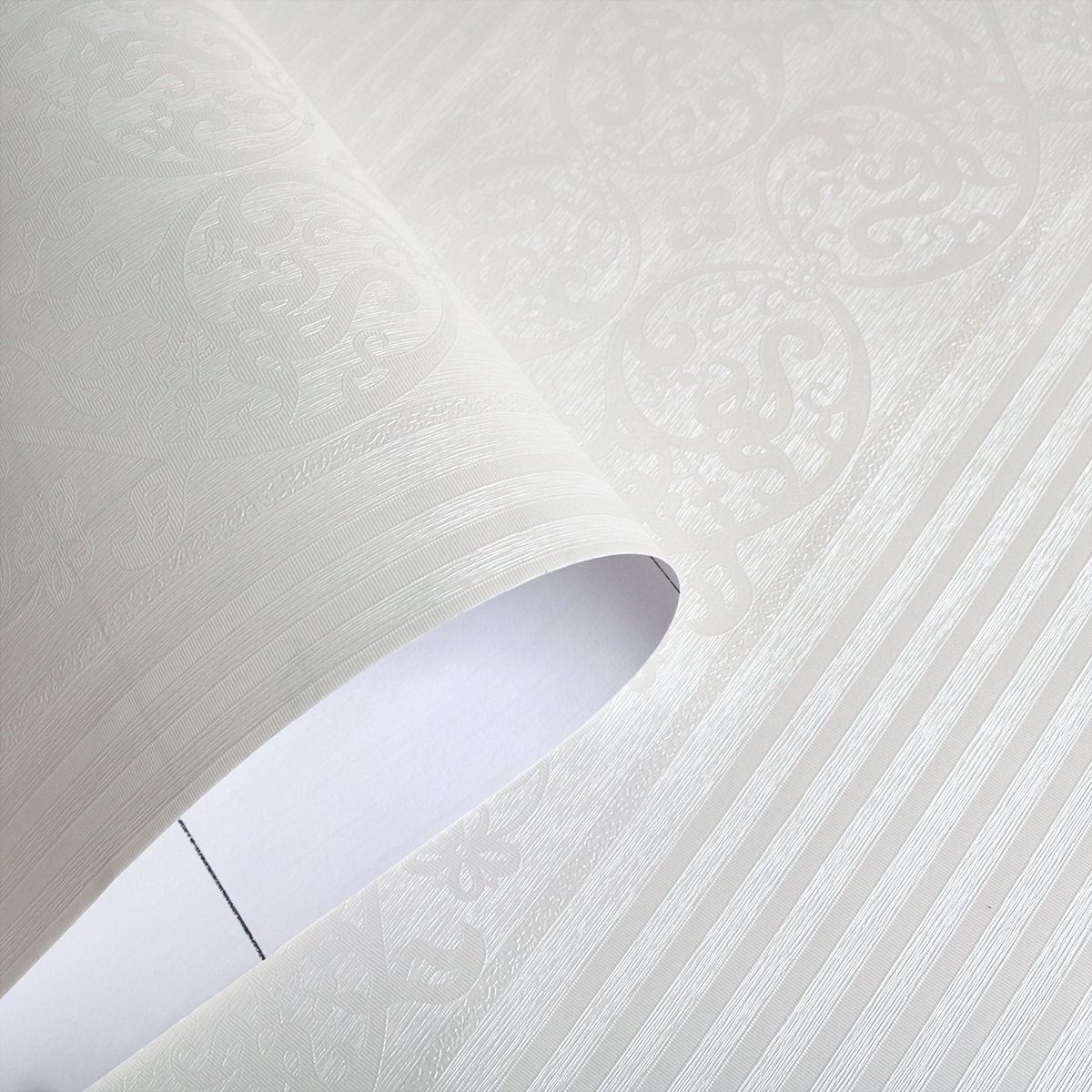 European vertical stripe self-adhesive wallpaper luxury 3D bedroom warm living room TV background wallpaper wall paste thickened PVC Application Scenario