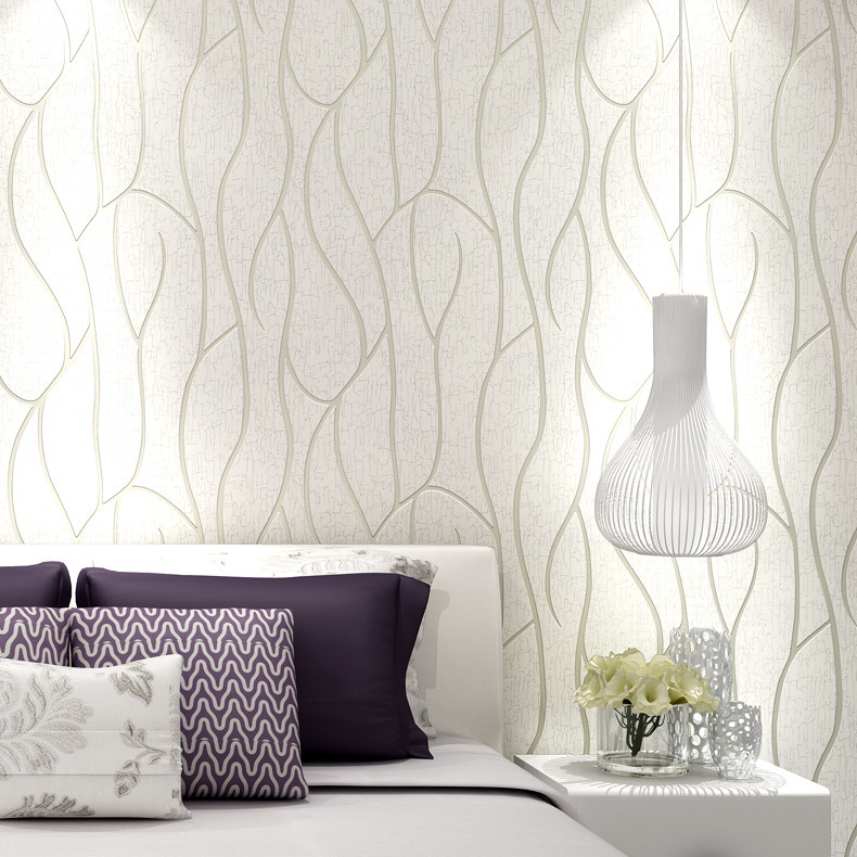 Modern simple vertical stripe wallpaper fashion 3D three-dimensional non-woven living room bedroom TV background film wall paper Application Scenario