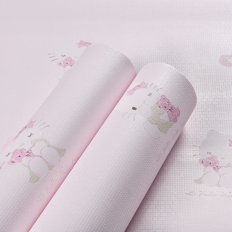 Self-adhesive wallpaper children's room cute cartoon pink girl princess room bedroom non-woven self-adhesive wallpaper Application Scenario