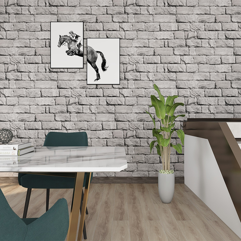 New self-adhesive imitation tile block wallpaper brick stickers waterproof thickened pearlite living room kitchen sanitary wall Specification drawing