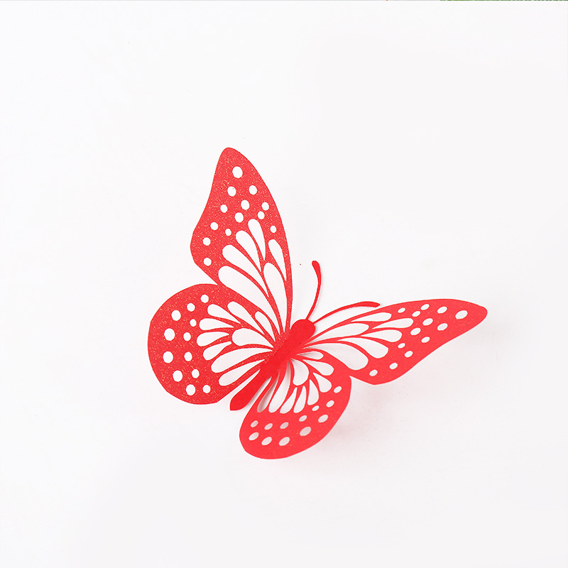 Hollowed out Butterfly 3D Hollowed out imitation metal butterfly wall decoration home living room three-dimensional butterfly decorative stickers Item Picture