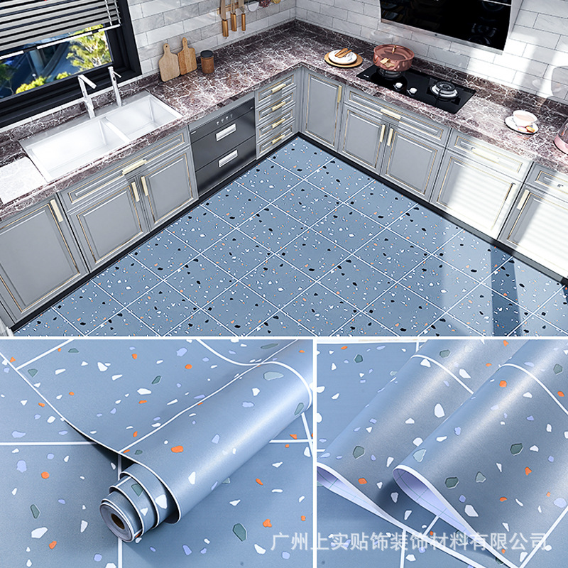 Guangzhou floor stickers wholesale self-adhesive waterproof ground stickers kitchen non-slip stick toilet toilet bathroom Specification drawing