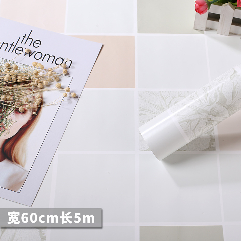 Self-adhesive imitation tile block wallpaper stickers waterproof and oil-proof thickened living room kitchen bathroom comes with glue wallpaper Item Picture