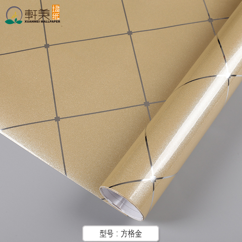 Xuanmei self-adhesive wallpaper waterproof thickened stripe refurbished stickers Table wardrobe cabinets old furniture refurbished stickers Item Picture