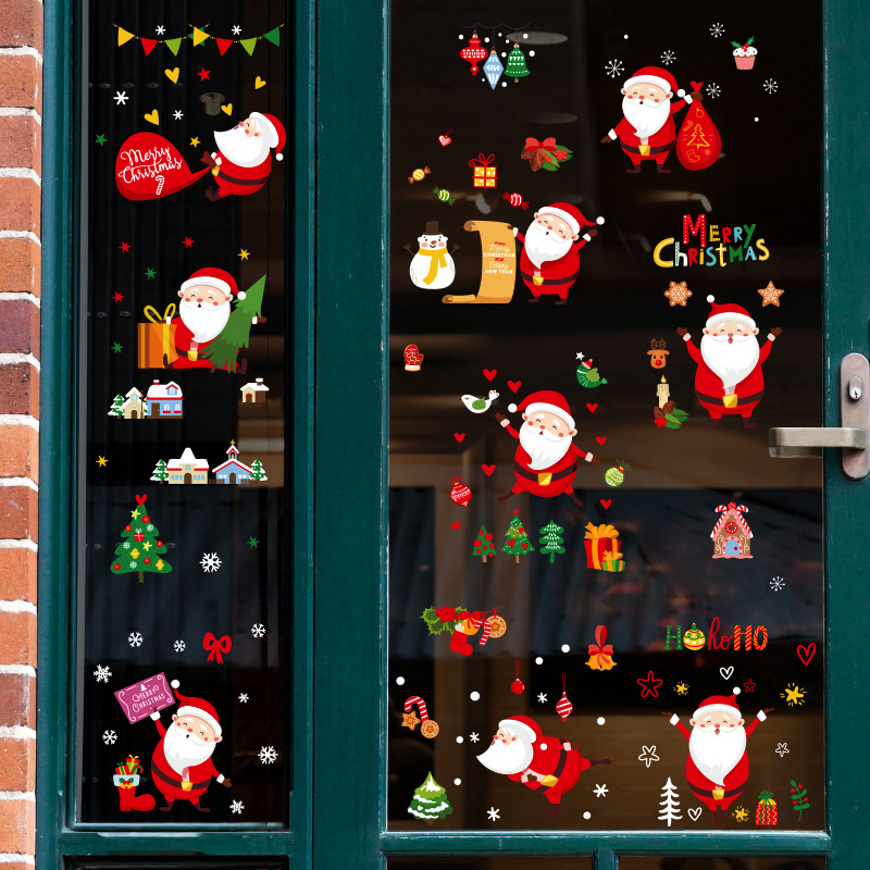 Chuanhao Amazon cross-border Christmas window static series glass stickers Christmas shopping mall glass door decoration stickers Specification drawing