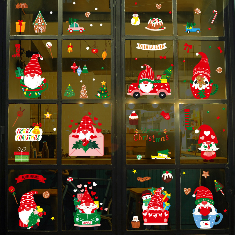 Chuanhao Amazon cross-border Christmas window static series glass stickers Christmas shopping mall glass door decoration stickers Application Scenario