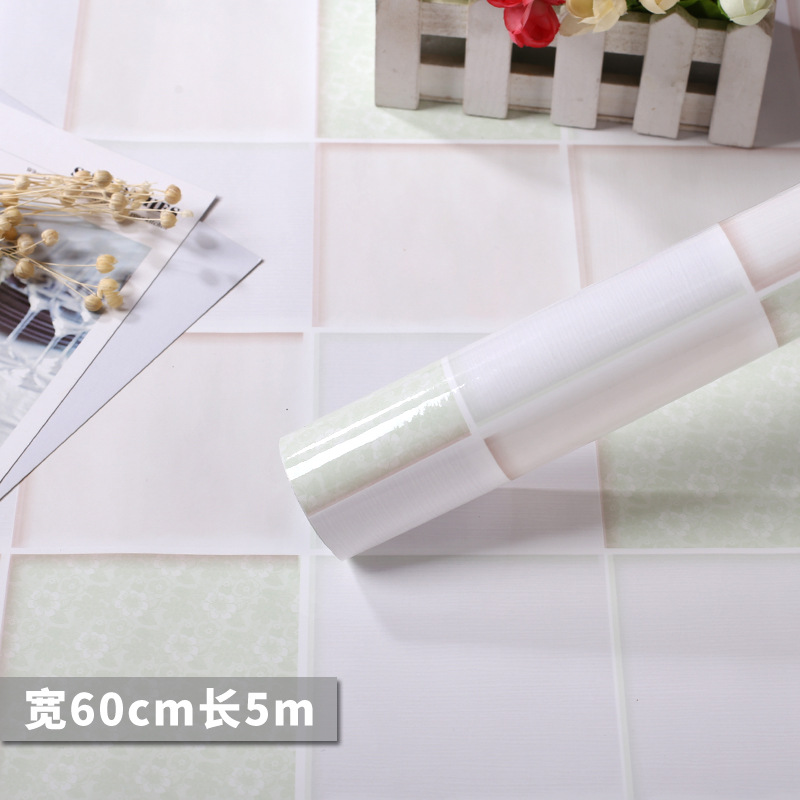 Self-adhesive imitation tile block wallpaper stickers waterproof and oil-proof thickened living room kitchen bathroom comes with glue wallpaper Application Scenario