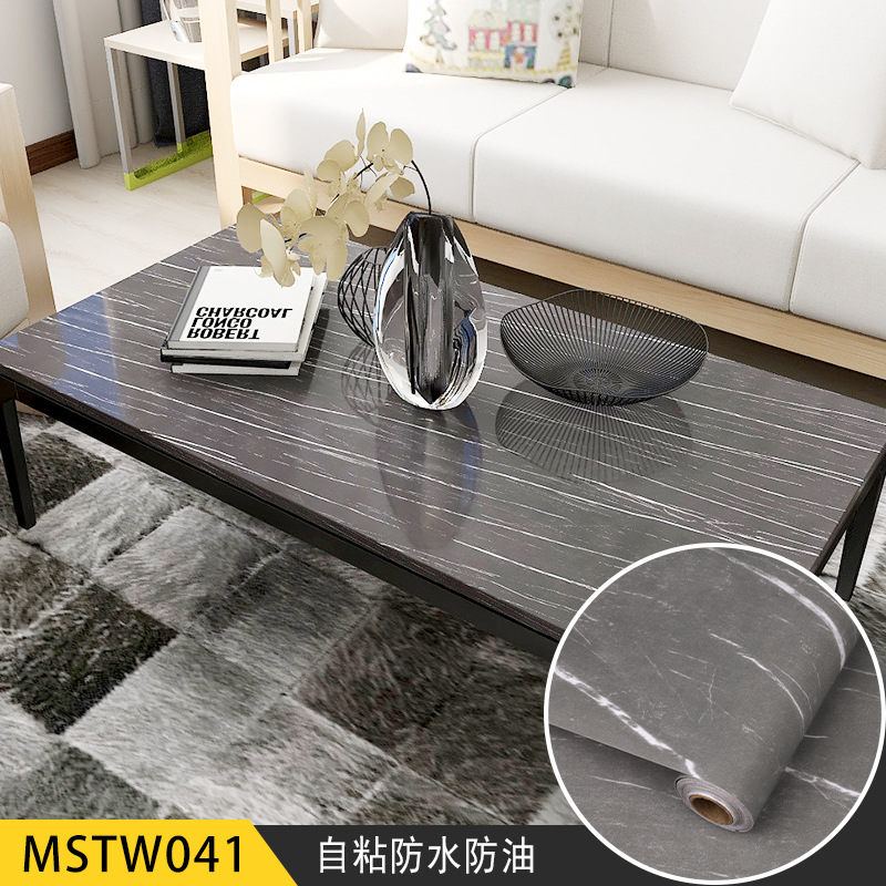 Waterproof and Moisture-proof Marbling stickers Kitchen Oil proof Cabinet Table Countertop Furniture Refurbished wallpaper Self-adhesive wallpaper Item Picture