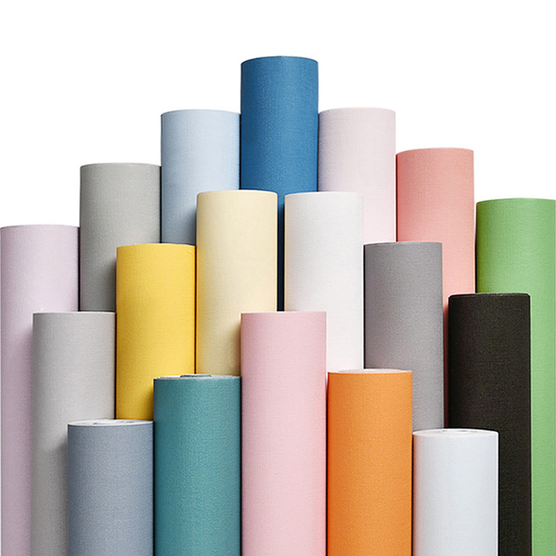 Wallpaper Self-adhesive bedroom warm waterproof moisture-proof wallpaper solid color white dormitory decoration background wall stickers refurbished stickers Item Picture