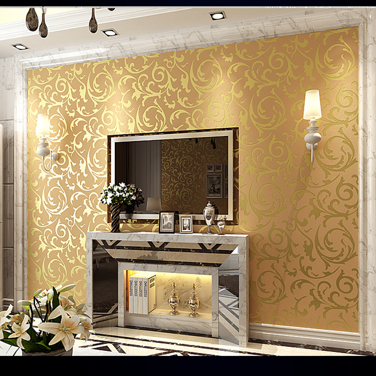 Factory wholesale simple European style 3d hooked ranunculus non-woven wallpaper bedroom full cover living room hotel wallpaper Application Scenario
