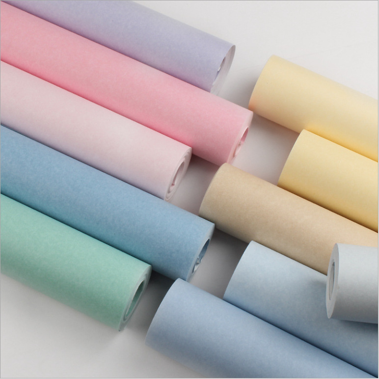 Simple non-woven plain wallpaper solid color bedroom wallpaper living room TV background wall clothing store hotel wallpaper Specification drawing