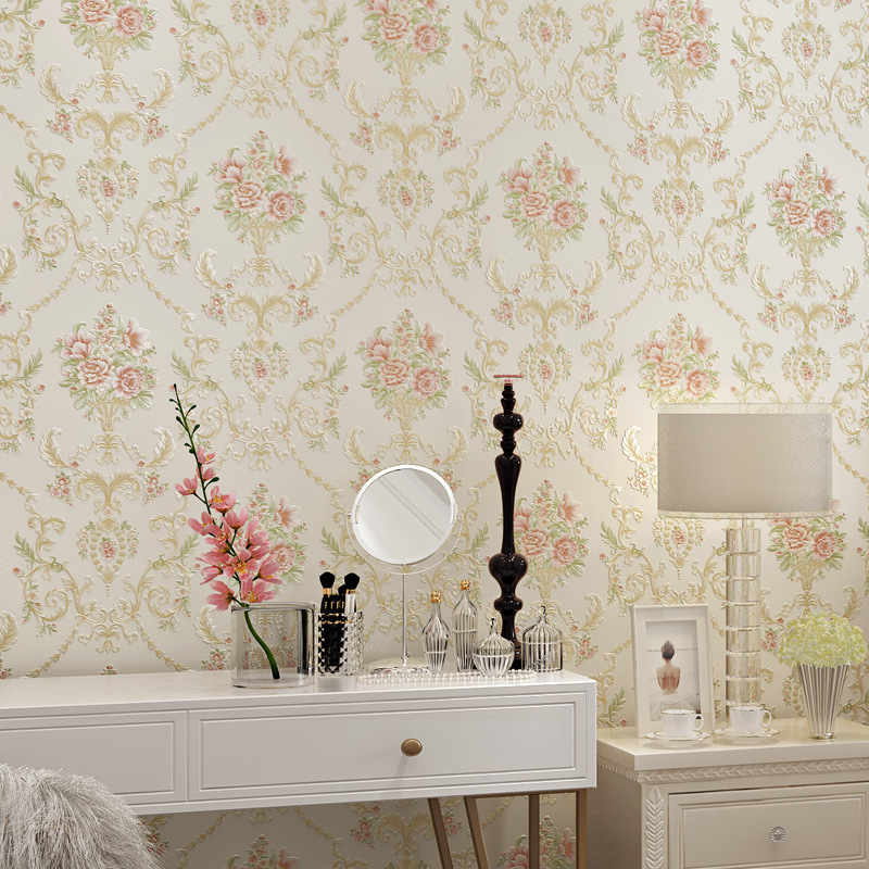 Self-adhesive wallpaper three-dimensional 3d non-woven fine press bedroom warm out rent renovation dormitory self-adhesive wallpaper details Picture