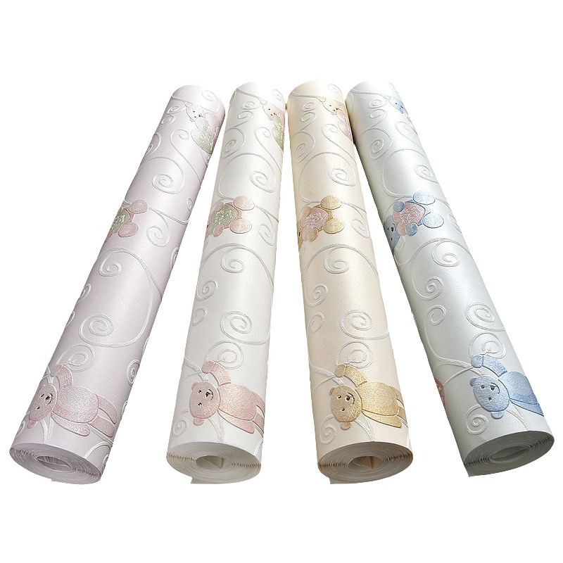 Wholesale children's room cartoon 3d three-dimensional non-woven wallpaper fine pressure boys and girls room children's clothing store wallpaper Item Picture