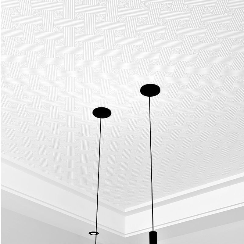 Modern simple 3d non-woven suspended ceiling ceiling roof wallpaper bedroom hotel Guesthouse white Japanese wallpaper Specification drawing