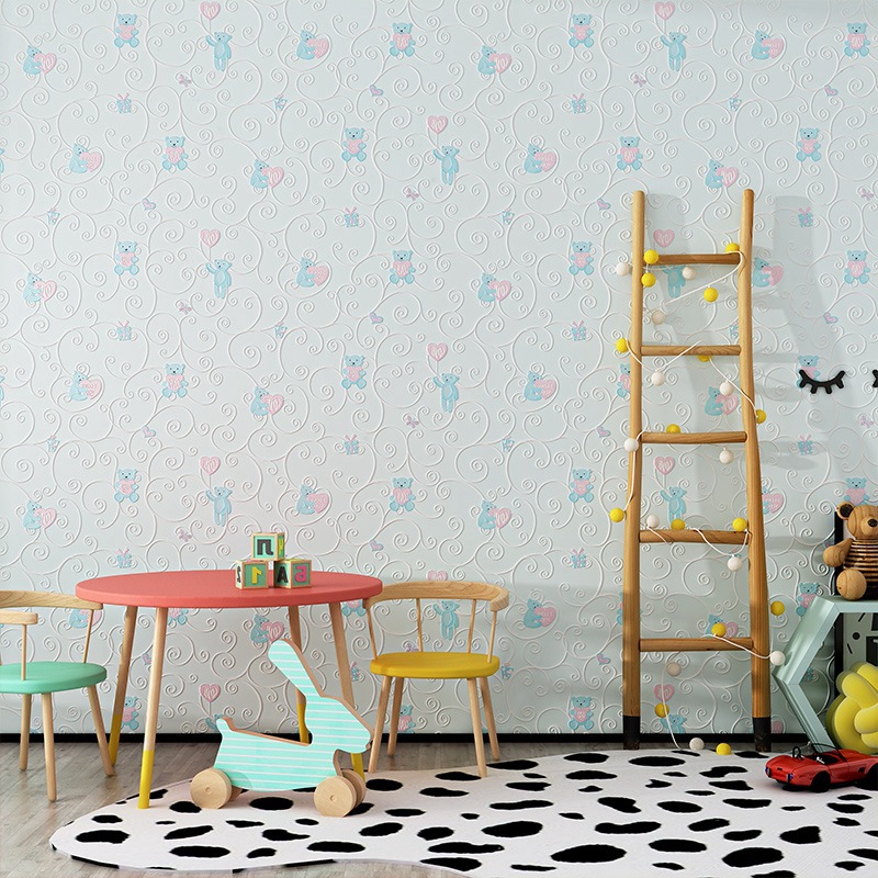 Wholesale children's room cartoon 3d three-dimensional non-woven wallpaper fine pressure boys and girls room children's clothing store wallpaper Specification drawing