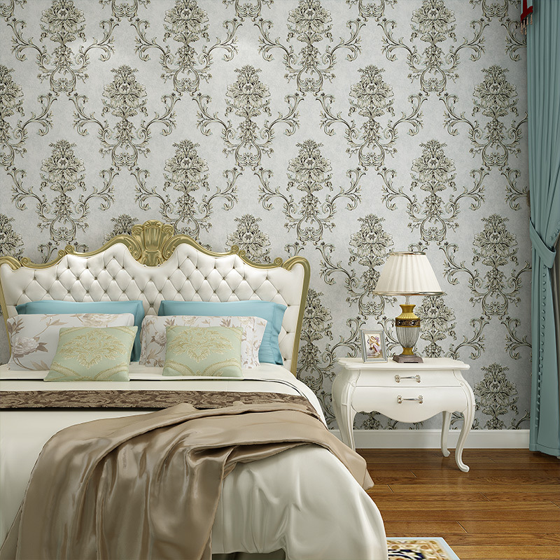 Self-pasted wallpaper bedroom warm bedside background wall living room European wallpaper self-adhesive 3d fine pressed non-woven wallpaper Specification drawing