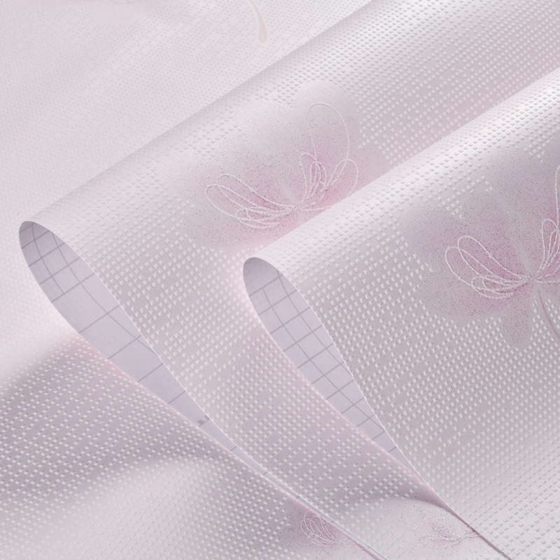 Wholesale self-pasted wallpaper home Korean style pastoral 3d non-woven self-pasted paper living room bedroom warm background wallpaper full figure