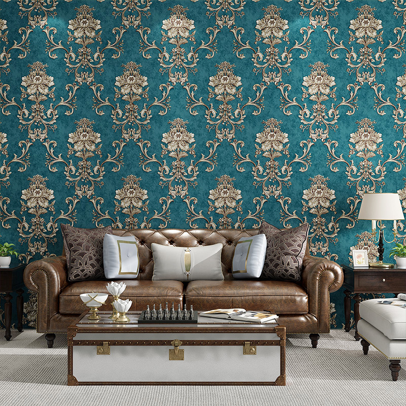 Self-pasted wallpaper bedroom warm bedside background wall living room European wallpaper self-adhesive 3d fine pressed non-woven wallpaper details Picture