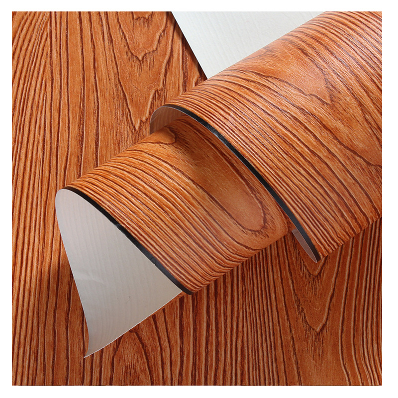 Chinese style 3d wood grain wallpaper wood color mahogany color hotel restaurant box hotel bedside background wall PVC wallpaper Item Picture