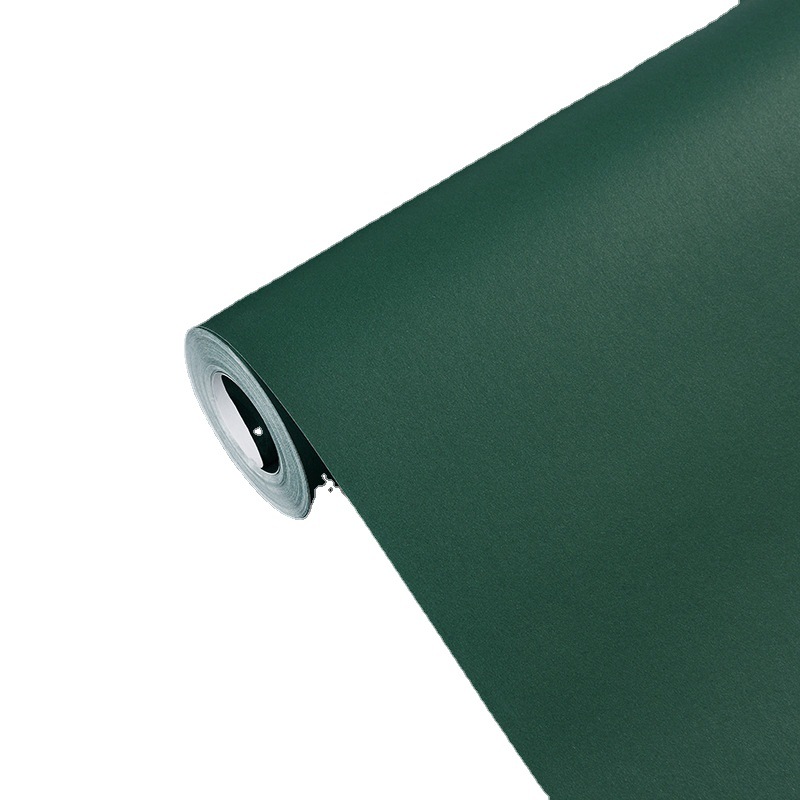 Self-adhesive wallpaper pure color ink green non-woven living room TV wall bedroom bedside background wall self-adhesive wallpaper renovation Item Picture