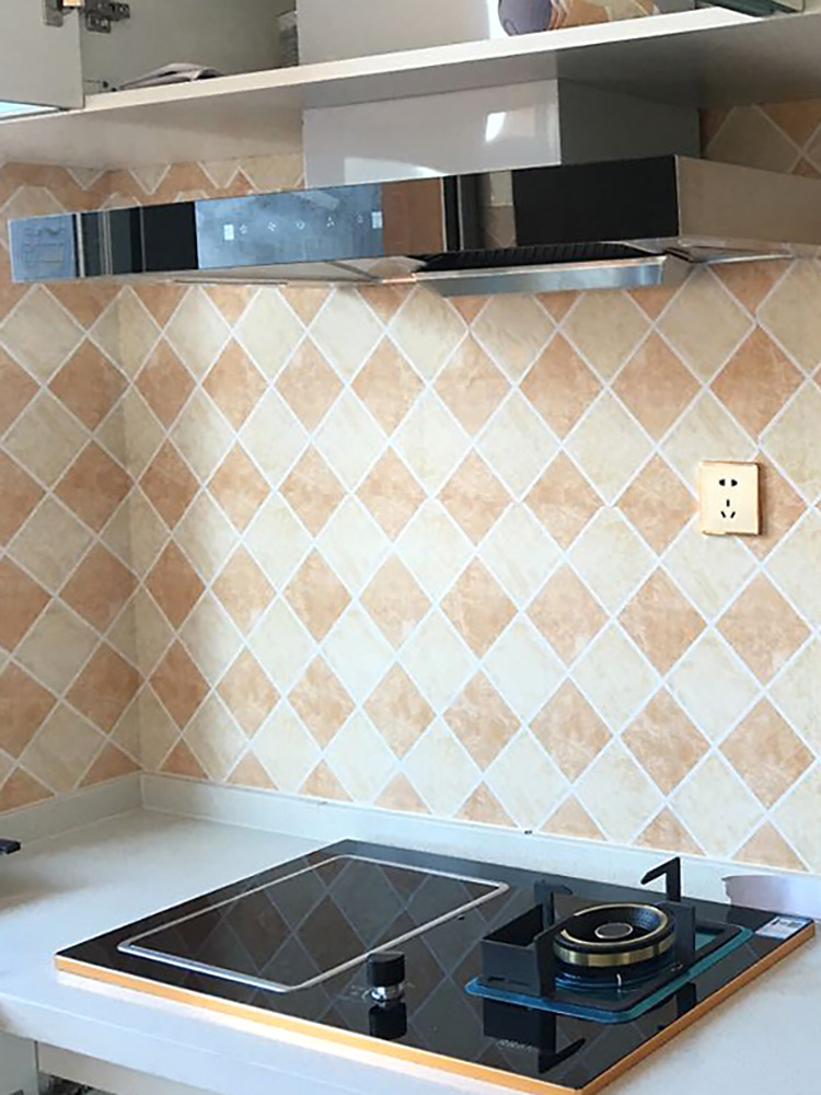 Self-adhesive imitation tile block wallpaper stickers waterproof thickened pearlite living room kitchen bathroom comes with glue wallpaper Application Scenario