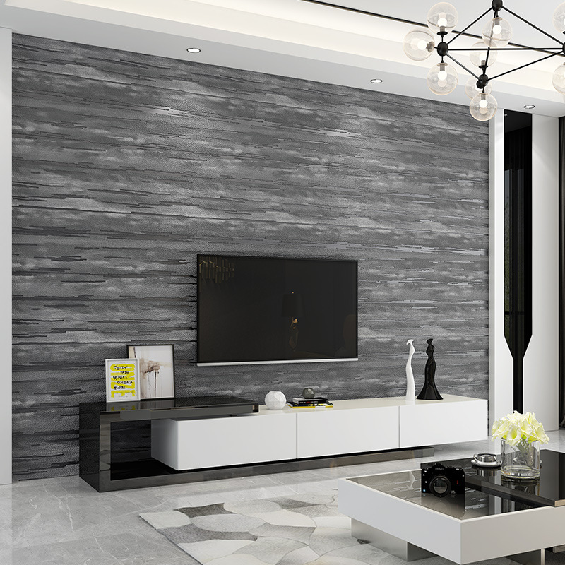 Simple retro thickened 3d three-dimensional imitation dialgae mud deerskin velvet wallpaper non-woven bedroom living room background wall wallpaper Application Scenario