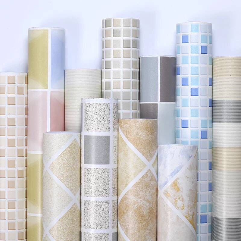 Self-adhesive imitation tile block wallpaper stickers waterproof thickened pearlite living room kitchen bathroom comes with glue wallpaper full figure