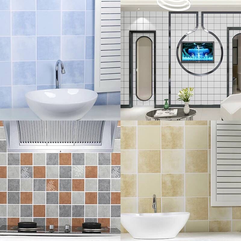Self-adhesive imitation tile block wallpaper stickers waterproof thickened pearlite living room kitchen bathroom comes with glue wallpaper Specification drawing
