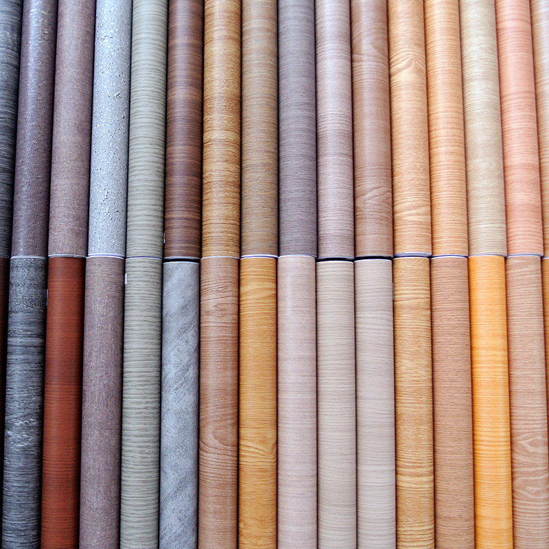Korean version thickened wood grain stickers self-adhesive pvc wallpaper wardrobe cabinet desk furniture refurbished wall paste plastic sealing wallpaper Application Scenario