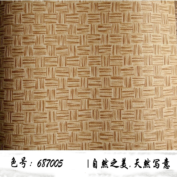Chinese simulation straw mat bamboo rattan wallpaper bamboo mat straw wallpaper study teahouse hotel hotel project wallpaper Specification drawing