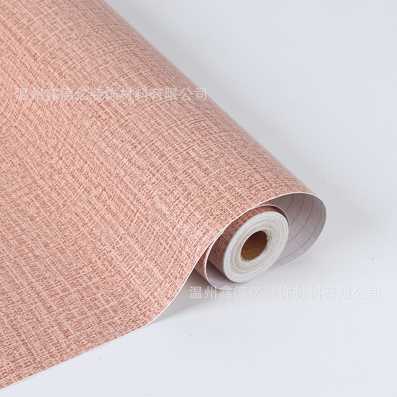 Simulation Japanese linen pure color tape adhesive wallpaper living room bedroom hotel restaurant pvc wallpaper waterproof simple modern Item Picture