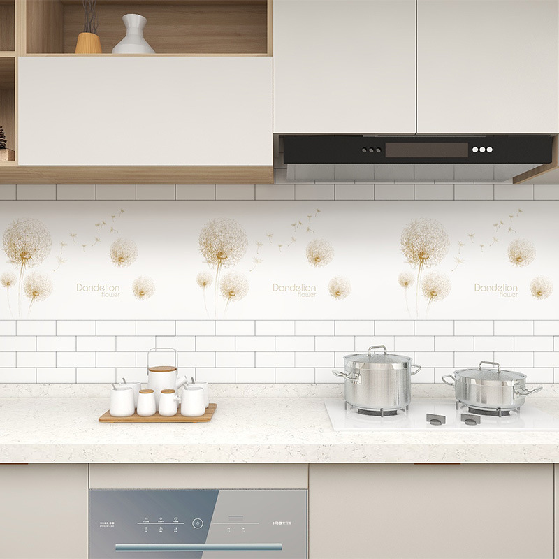 Kitchen oil proof stickers waterproof and high temperature oil smoke proof paper Cooktop cabinet countertop aluminum foil self-adhesive wallpaper wallpaper Specification drawing