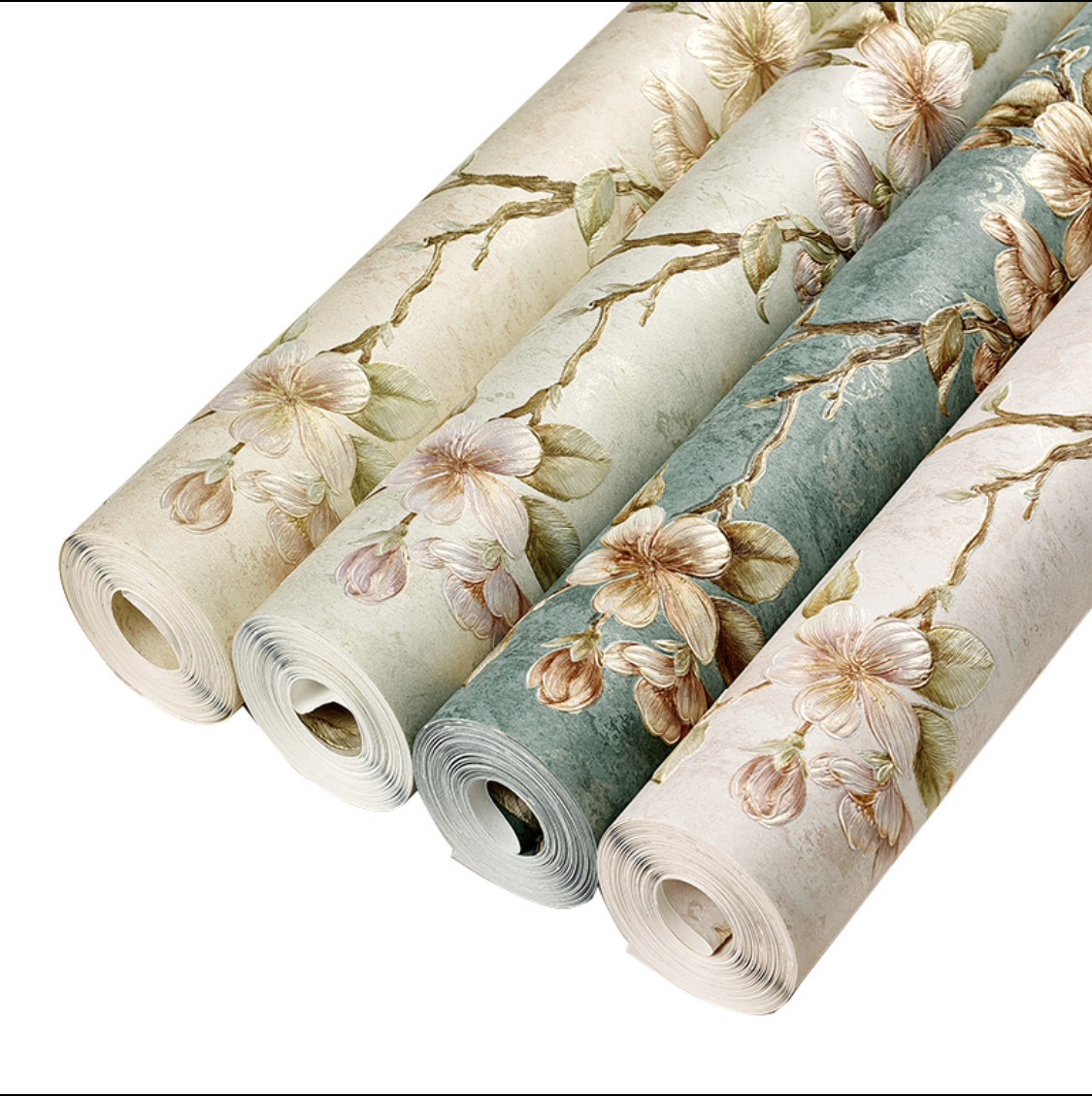 Self-adhesive wallpaper non-woven European pastoral 3d stereo wallpaper bedroom bedside living room background wall paper household Item Picture