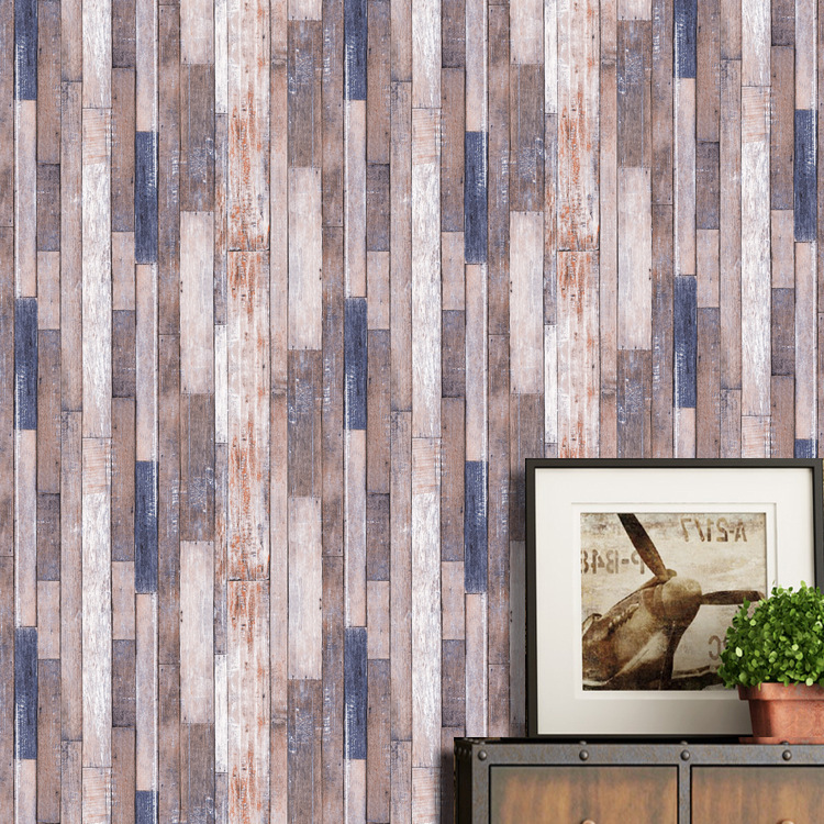 Chinese retro 3d wood grain wallpaper wooden paper porch background corridor hotel restaurant PVC project wallpaper wholesale Application Scenario