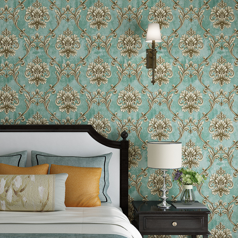Self-adhesive wallpaper bedroom warm European pastoral 3d non-woven fine pressed living room sofa background wall self-adhesive wallpaper Specification drawing