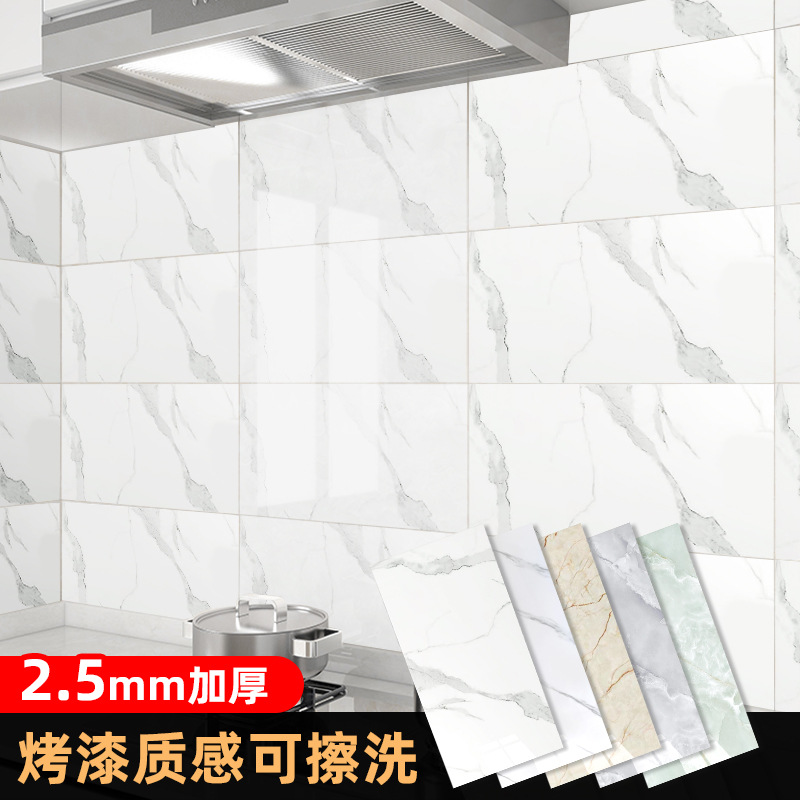 3D three-dimensional foam wallpaper Marble Kitchen Imitation tile waterproof and oil-proof self-adhesive wallpaper stickers refurbished toilet details Picture