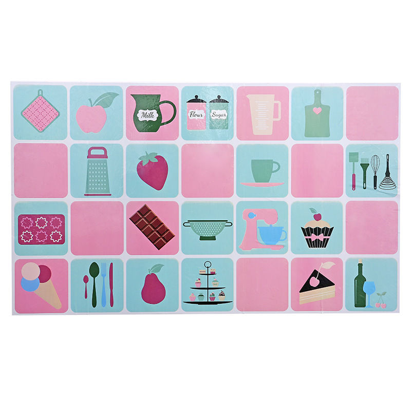 Wholesale kitchen oil proof stickers high temperature oil smoke proof paper stickers decoration wall stickers aluminum foil tile cabinet stickers details Picture