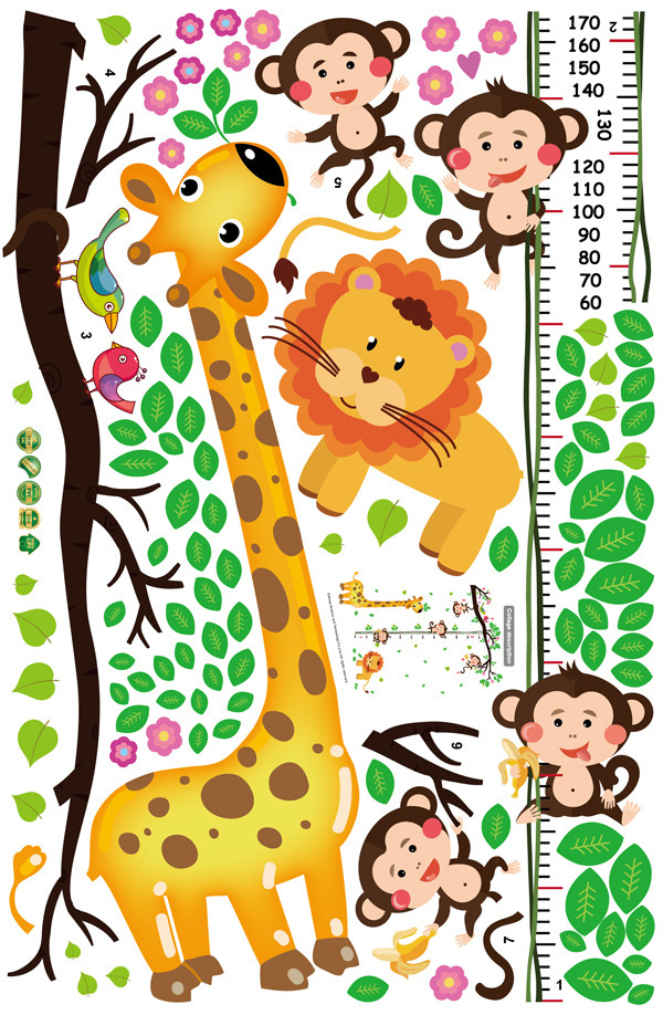 [Manufacturer direct] SK9128 giraffe monkey height paste children's room kindergarten classroom background wall paste Item Picture