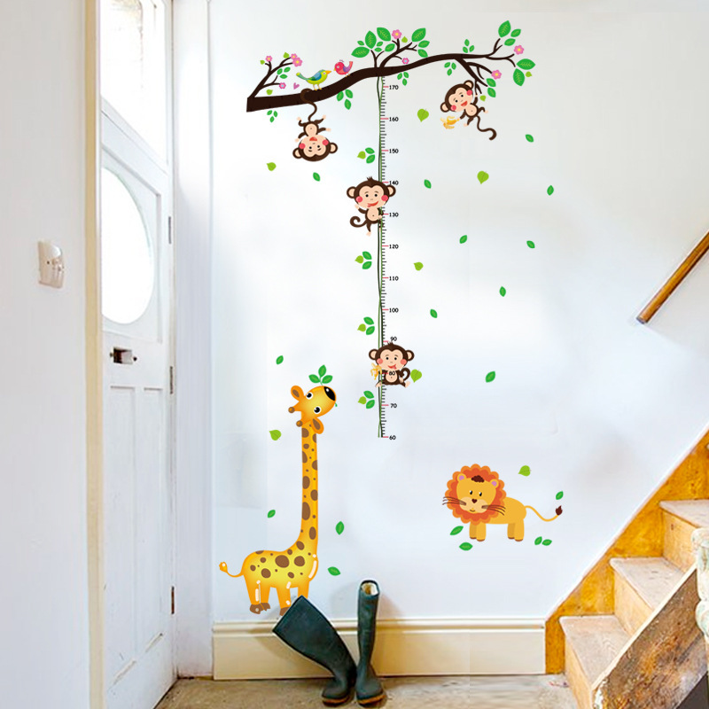 [Manufacturer direct] SK9128 giraffe monkey height paste children's room kindergarten classroom background wall paste details Picture