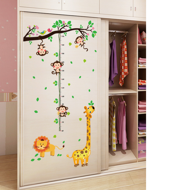 [Manufacturer direct] SK9128 giraffe monkey height paste children's room kindergarten classroom background wall paste Specification drawing