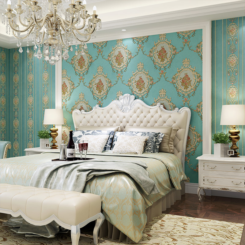 Self-adhesive wallpaper simple European 3D three-dimensional relief AB version of wallpaper warm living room bedroom bedside background wall paper Application Scenario